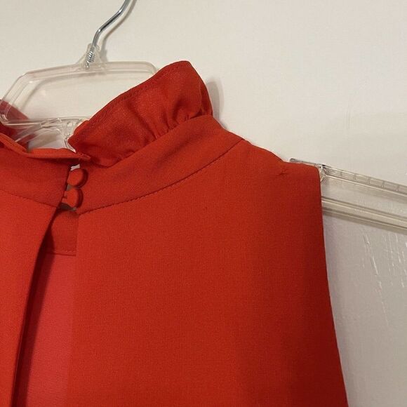 Elliatt Sonnet Coral Red Tiered High Neck sleeveless swing dress size small - Picture 7 of 8